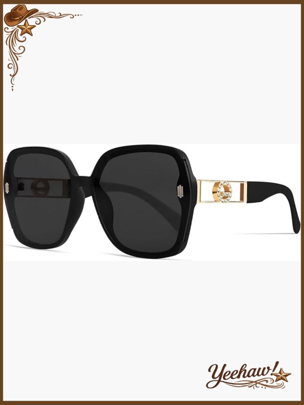Retro Oversized Square Sunglasses UV400 Protection Lightweight Frame